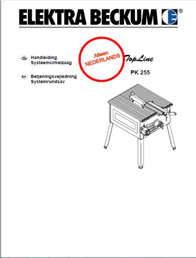 Elektra beckum - PK 225 - NL